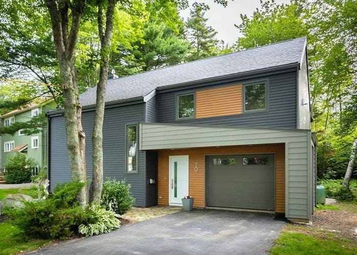 Horizontal aluminum siding installed on a house exterior